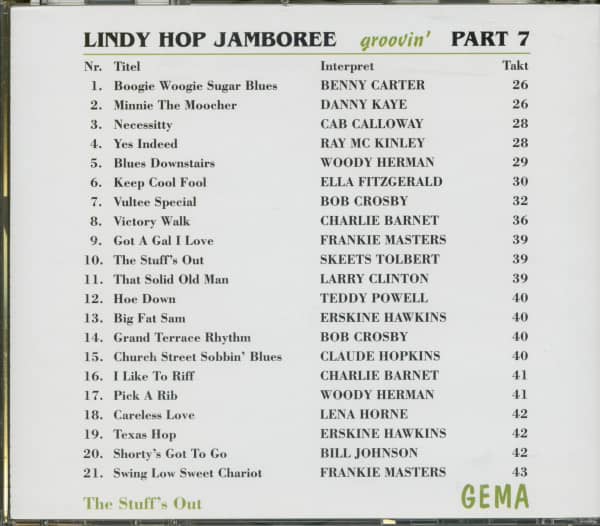 Lindy Hop Jamboree Vol.7 - Groovin' - The Stuff's Out (CD)
