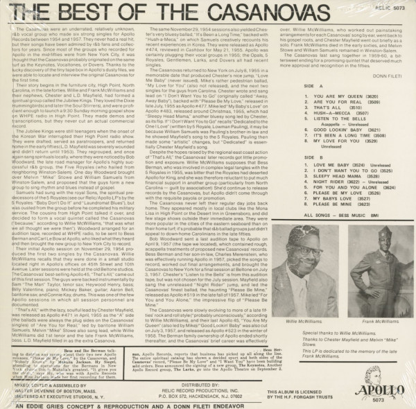The Casanovas Sing - You Are My Queen (LP)