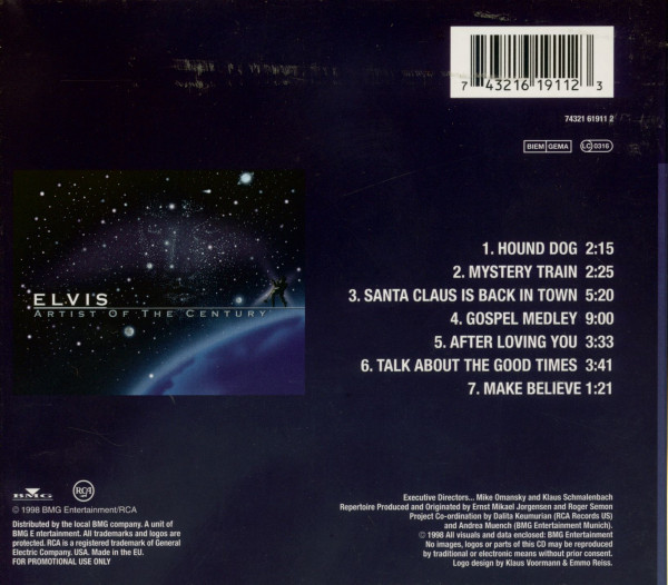 Artist Of The Century - 1998 Promo Sampler (CD)