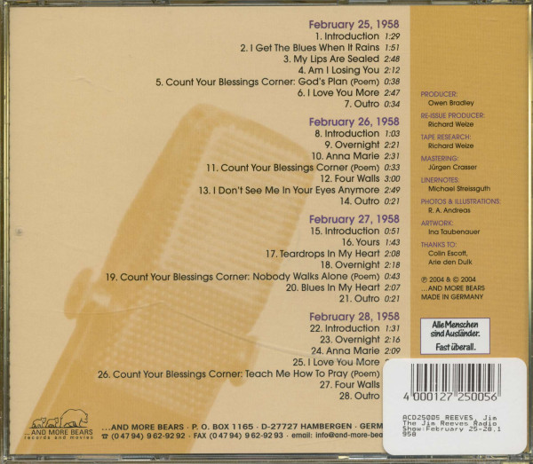 The Jim Reeves Radio Show (2-CD)