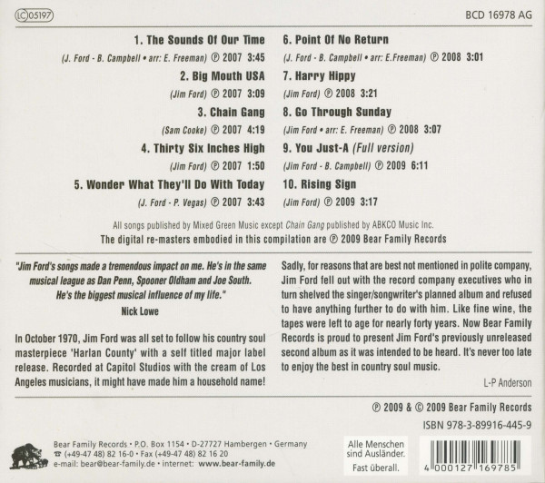 Jim Ford - The Unissued Capitol Album (CD)