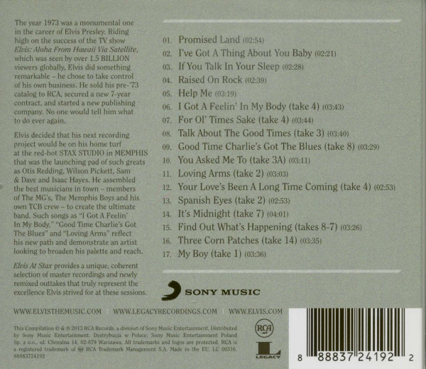 Elvis At Stax - EU Pressing (CD)