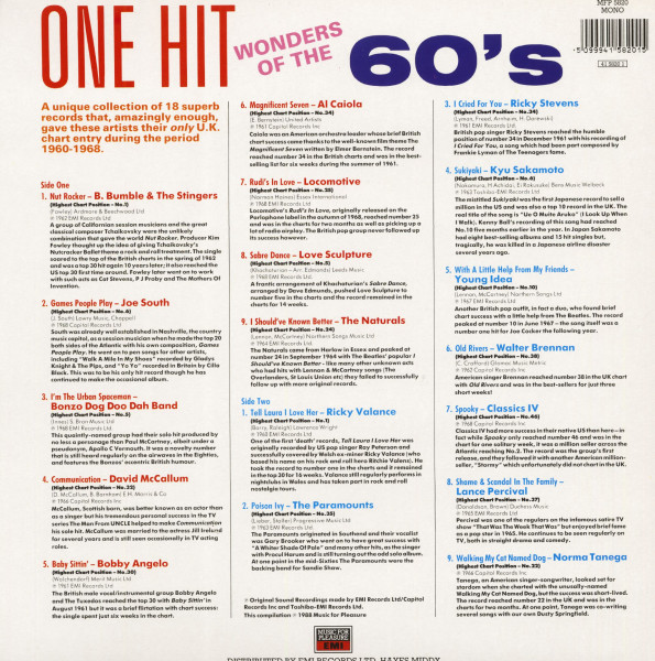 One Hit Wonders Of The 60's (LP)