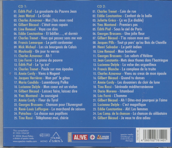 Les Chansons De L'Annee 1954 (2-CD)