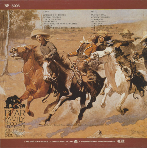 Cowboy Songs From Texas (LP)