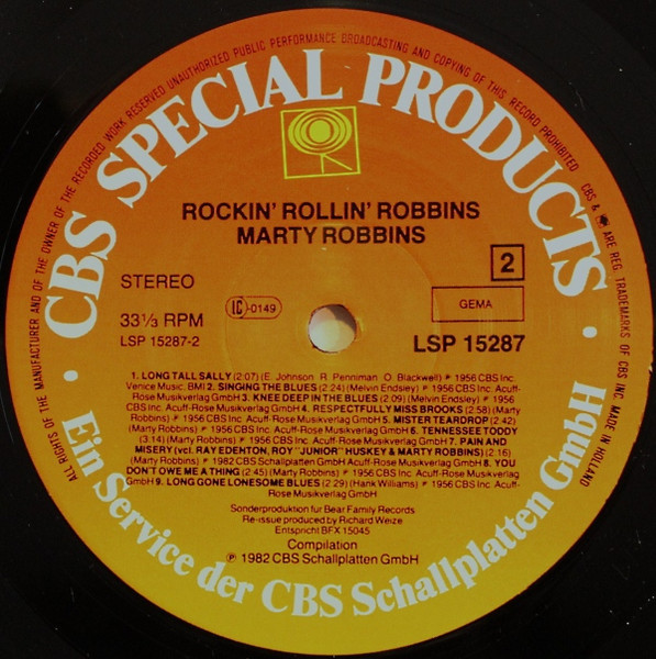 Rock'n Roll'n Robbins - Marty Robbins Sings (LP)