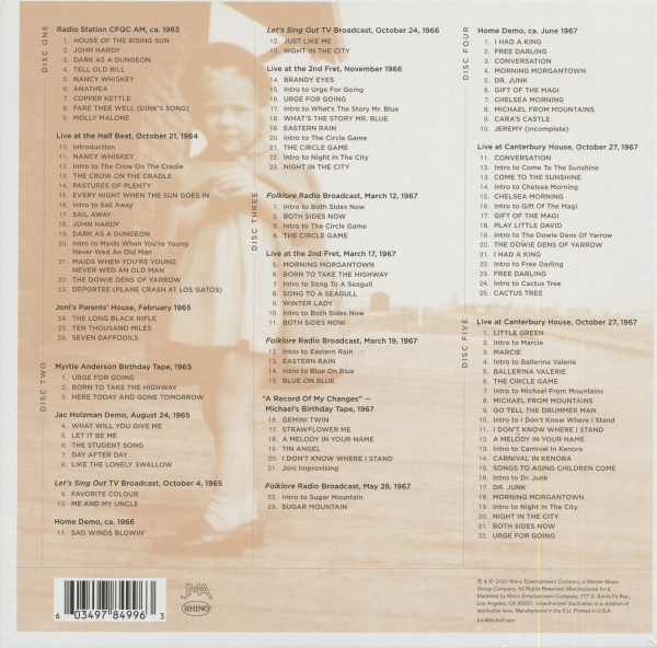 Joni Mitchell Archives Vol.1 - The Early Years (5-CD)
