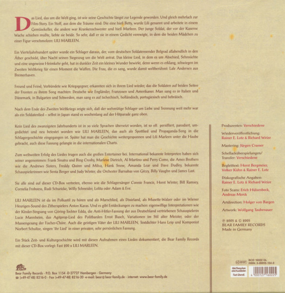 Lili Marleen an allen Fronten (7-CD Deluxe Box Set)