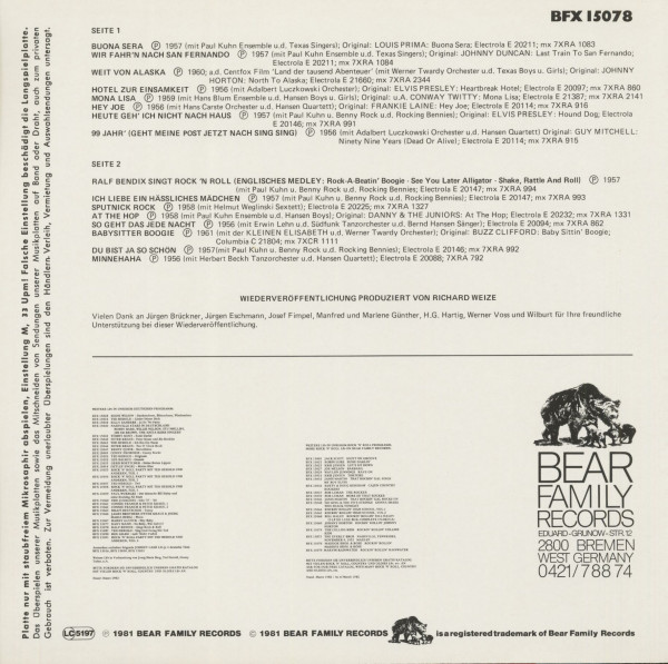 Singt Rock And Roll (Vinyl)