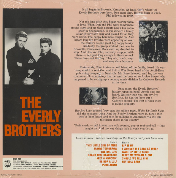 The Everly Brothers - 'They're Off And Rolling', Says Archie (LP)