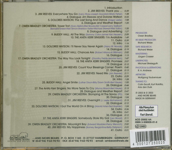 The Jim Reeves Radio Show: Monday Feb.24,1958 (CD)