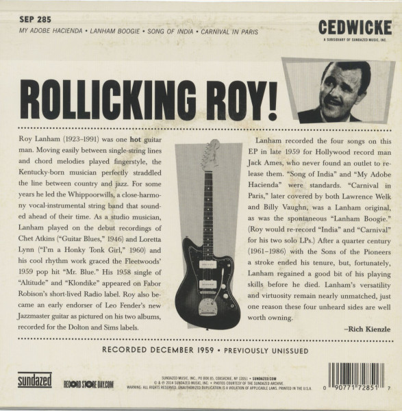 The Spectacular Six String Of Roy Lanham (7inch, 45rpm, EP, PS, colored Vinyl)