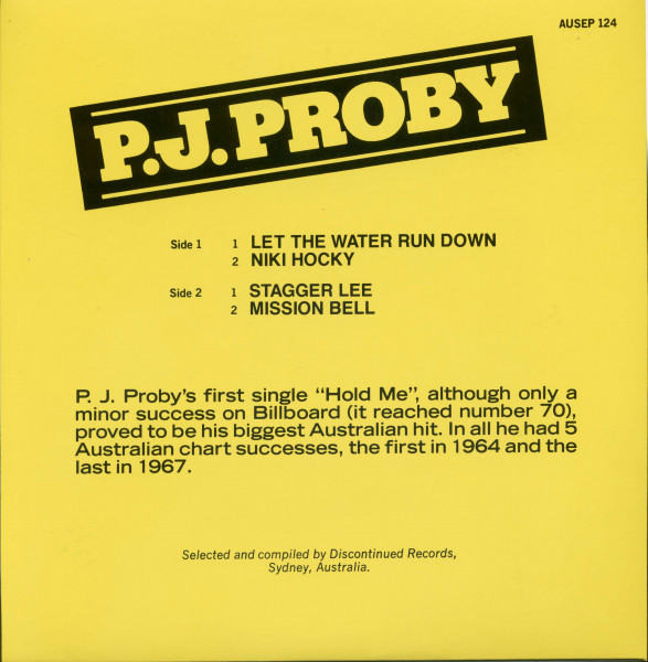 P.J.Proby - Australian EP Series (7inch, 45rpm, SC, PS)