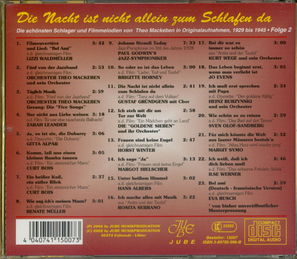 Die Nacht ist nicht allein zum Schlafen da (CD)