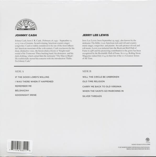 Johnny Cash And Jerry Lee Lewis - Sunday Down South (LP, 150g Vinyl)