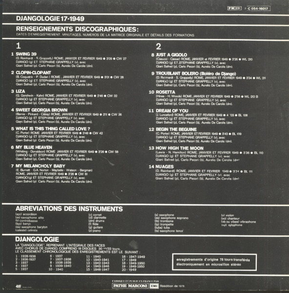 Djangologie 17 (1949) (LP)