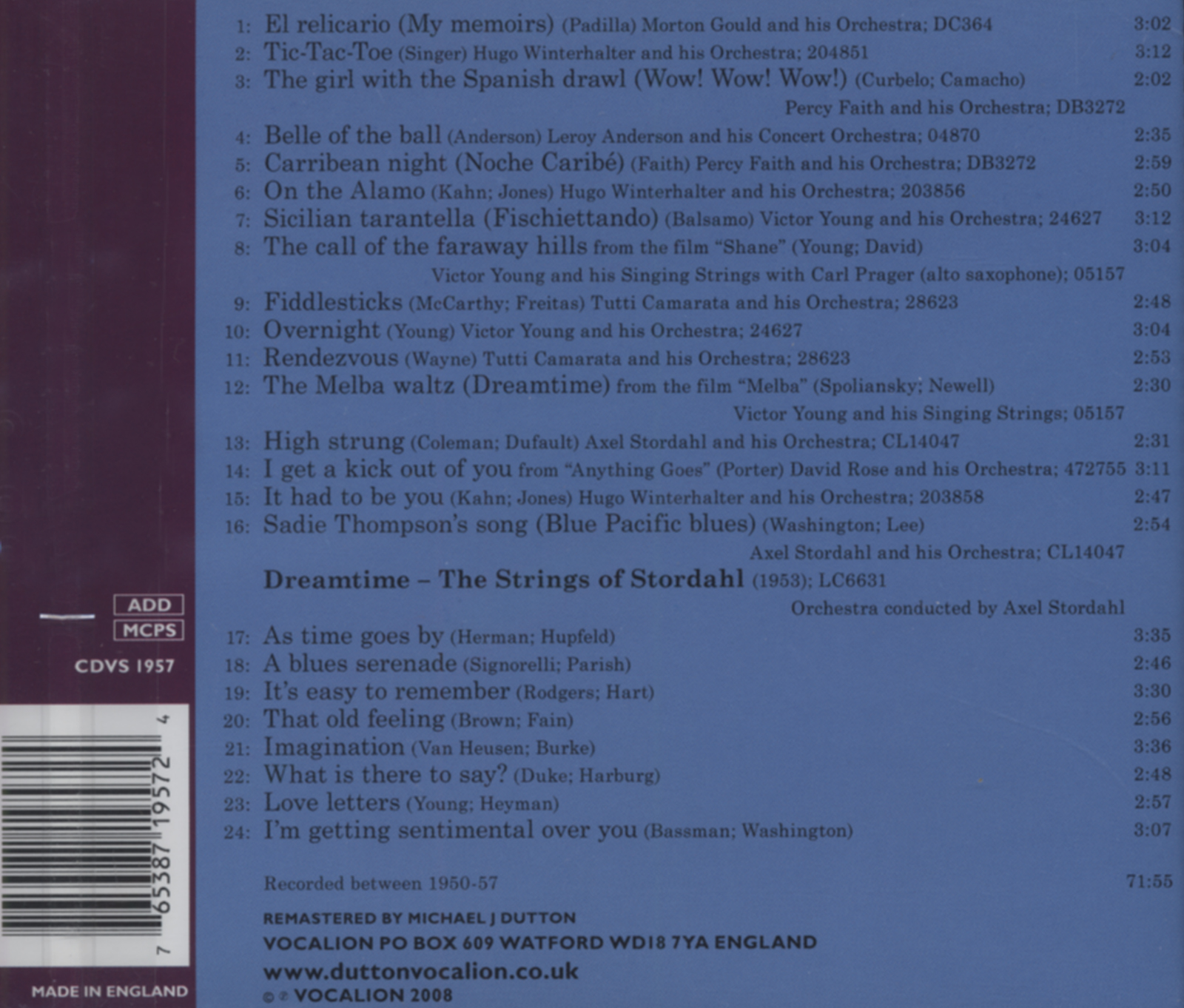 Light Music Collection Various CD: Light Music Classics, Vol.3 & Dreamtime - Bear Family Records