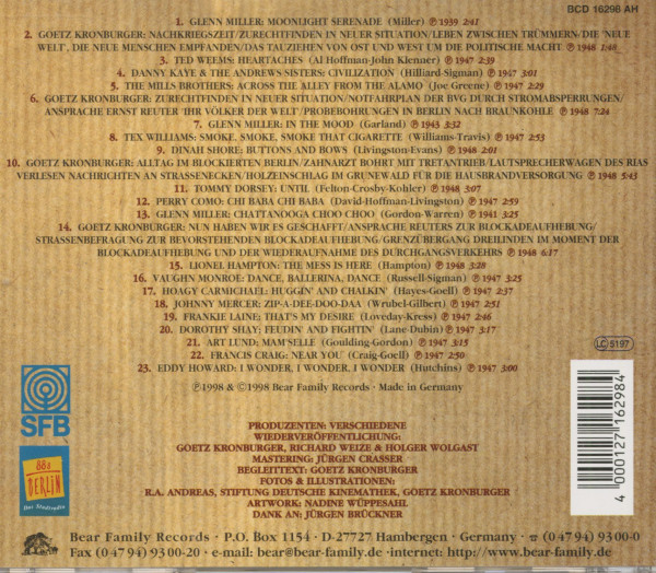 The Mess Is Here - Songs and contemporary documents of the Berlin blockade years (CD)