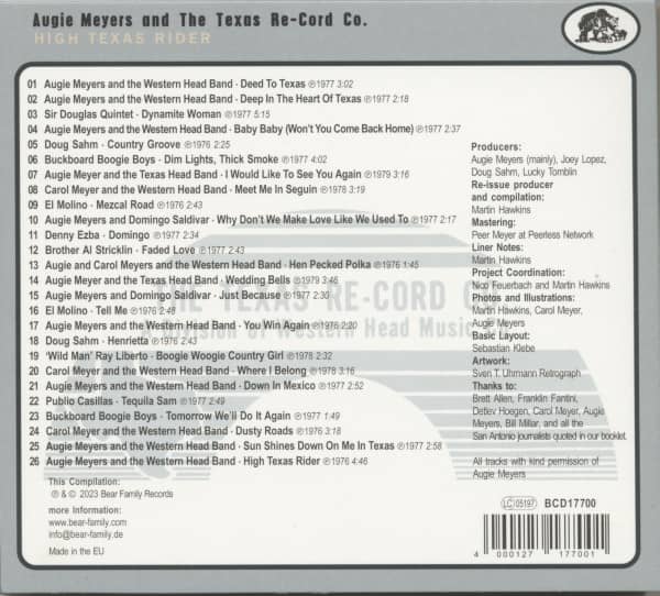 On The Honky Tonk Highway With Augie Meyers & The Texas Re-Cord Co. (CD)