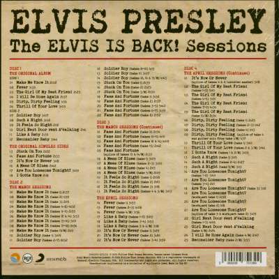 Elvis Presley CD: The Elvis Is Back Sessions (4-CD) - Bear Family