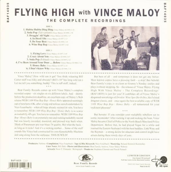 Flying High With Vince Maloy - The Complete Recordings (LP, 10inch, 45rpm)