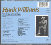 Preview: Long Gone Lonesome Blues - Complete Hank Williams Vol.5 (CD) Preview: Long Gone Lonesome Blues - Complete Hank Williams Vol.5 (CD)