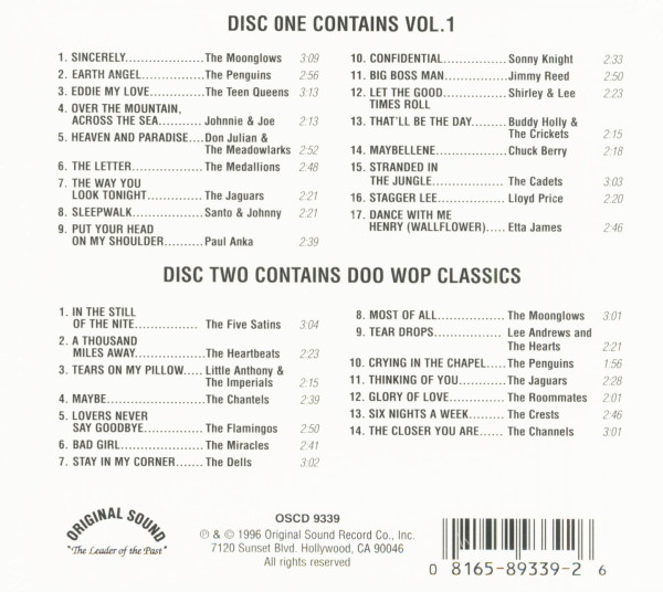 Best Of Oldies But Goodies: Contains Vol.1 & Doo Wop Classics (CD)