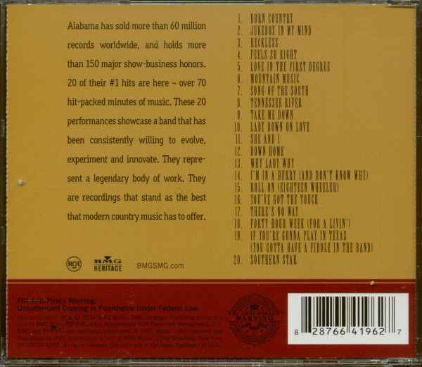 Ultimate Alabama - 20#1 Hits (CD)