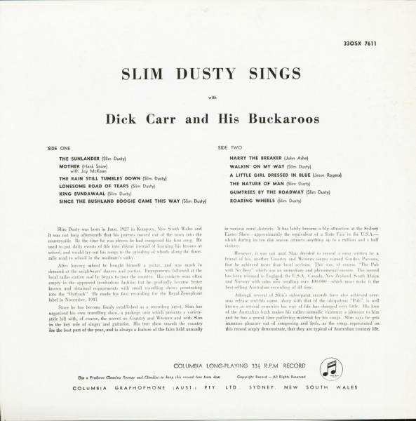 Slim Dusty Sings (LP)